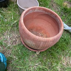 Different Style, Sizes, Colors, High, Of Plants Pots, The Big Red Heavy One Is 13 Diameter X 12” High ( NO SHIPPING)
