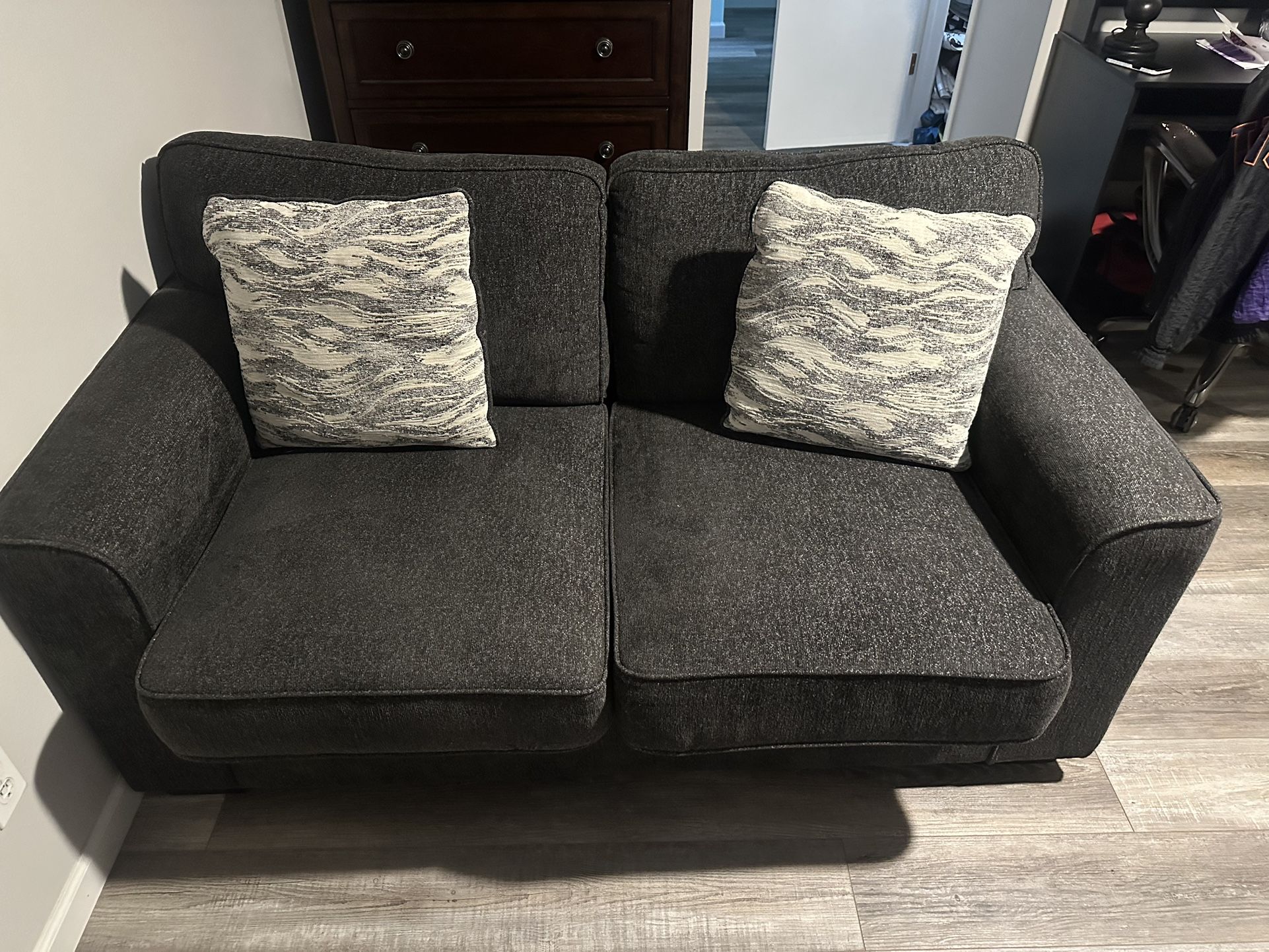 Grey Loveseat / Small Couch (Living Spaces)