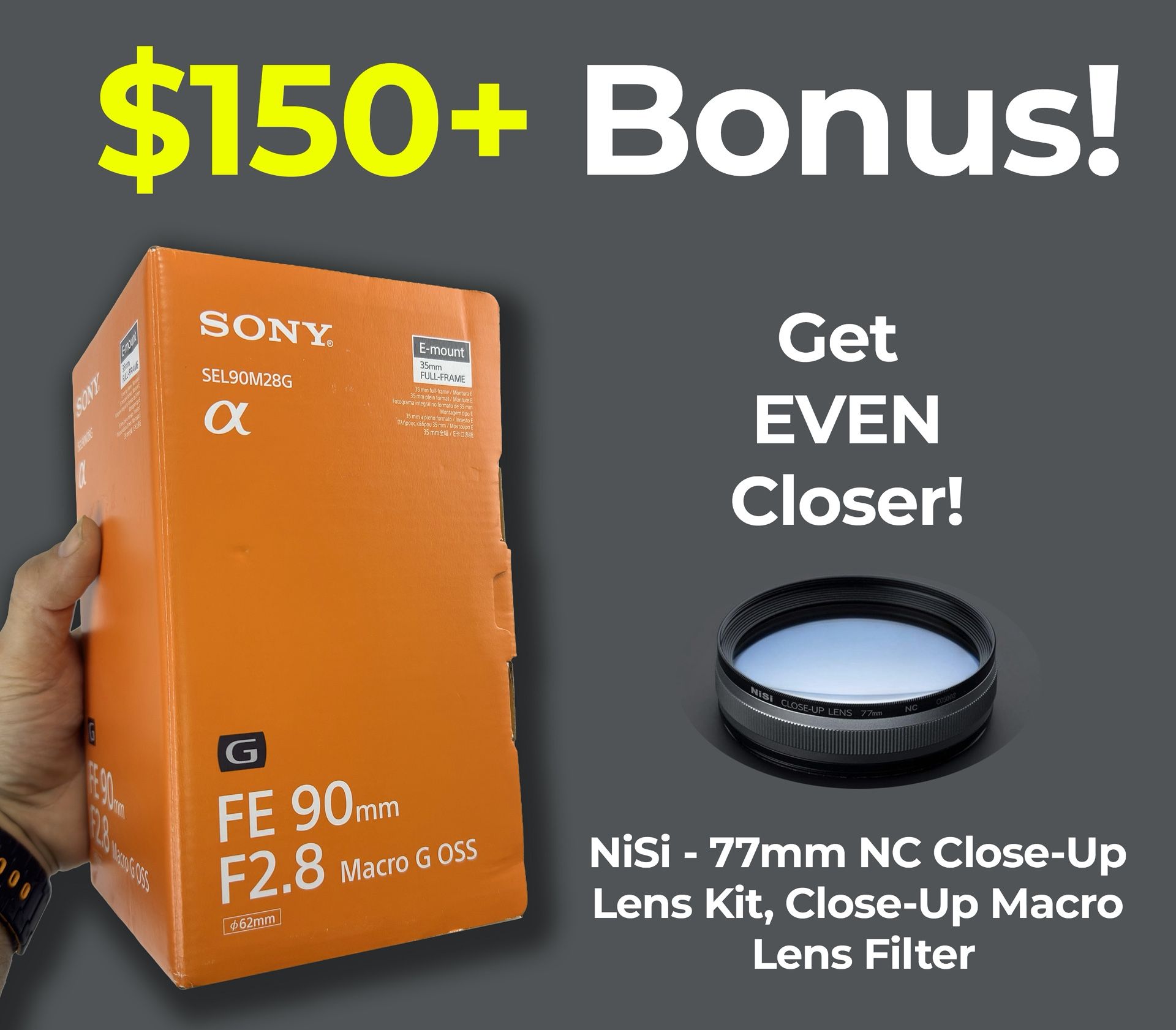 Sony FE 90mm f/2.8 E-Mount Telephoto Macro G OSS Lens SEL90M28G