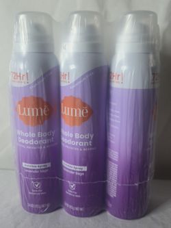 Lume Aluminum-Free Whole Body Deodorant Spray Lavender Sage 3 Pack