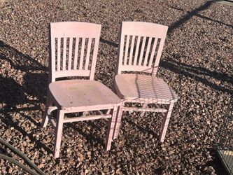 Pair of solid wood chairs