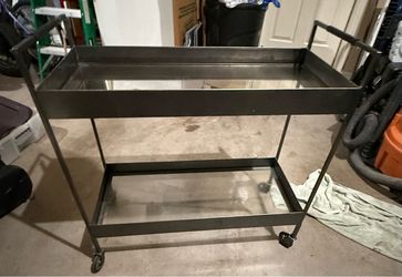 Crate & Barrel Libations Carbon Bar Cart