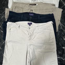 Women’s long pants, clamdiggers, shorts Size 10,12, 14