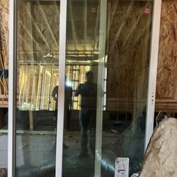 72”x80” white vinyl dual-pane sliding patio door