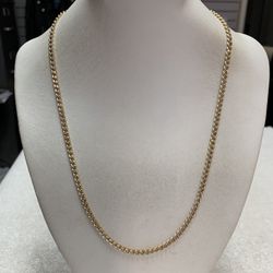 14K Yellow Gold Hollow Curb Link Chain (20”) 8.5 Grams 