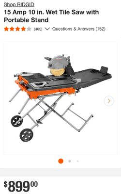 RIDGID 10' "Beast" Wet Tile Saw
