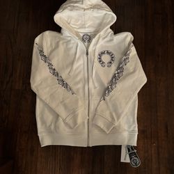 White Chrome Heart Hoodie 