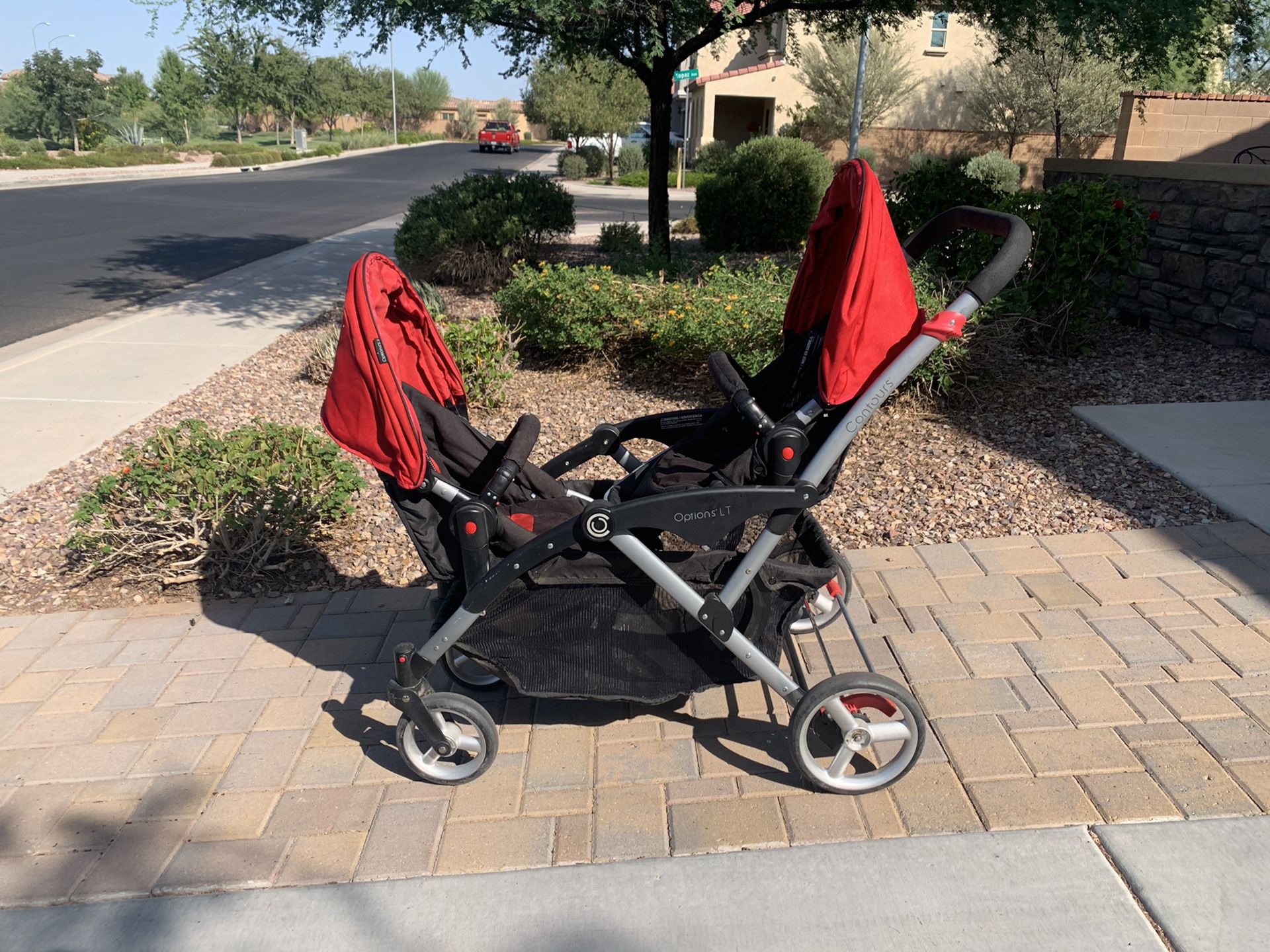 Options LT Red Double Stroller