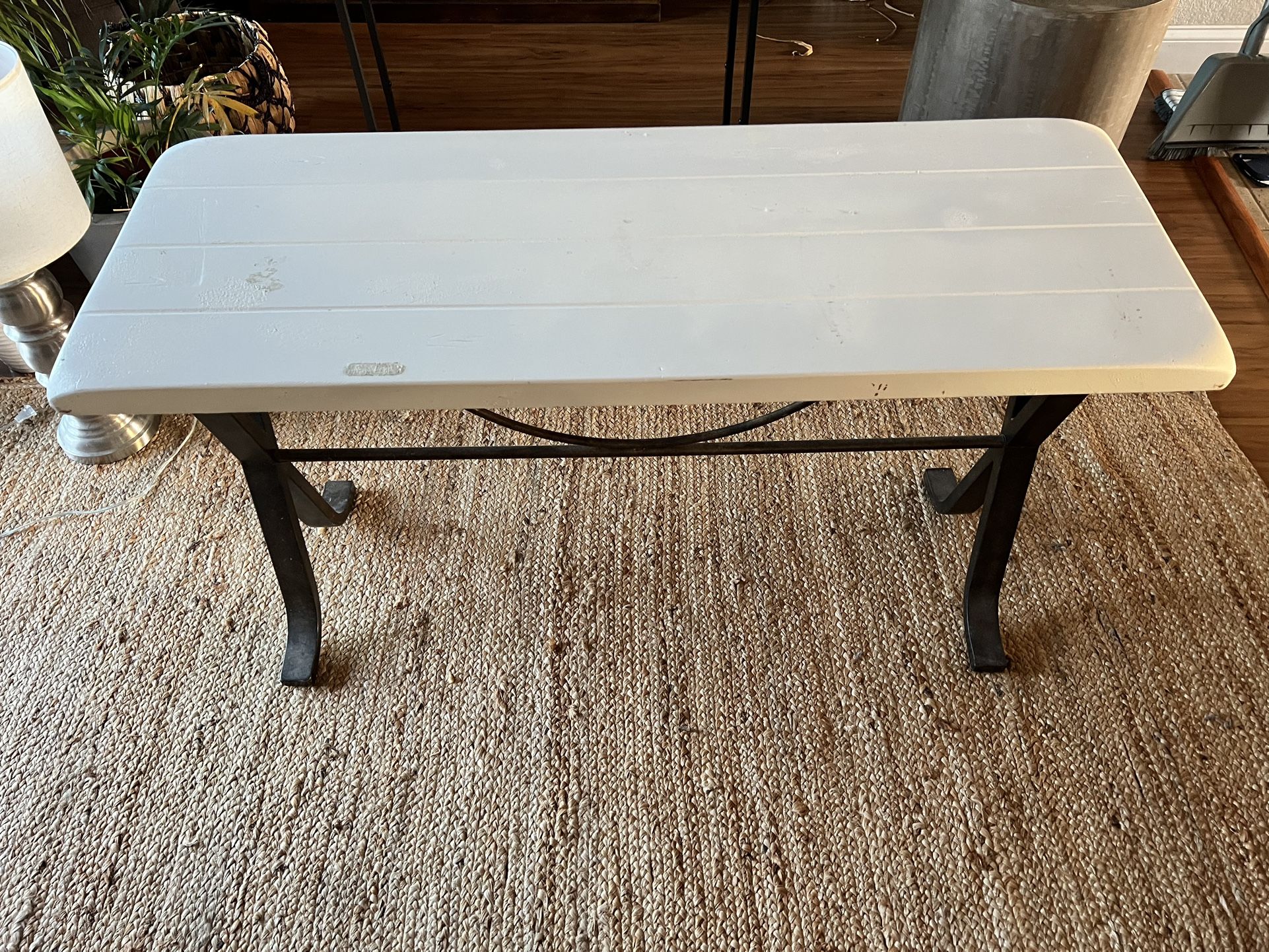 Metal Frame Wood Top Table