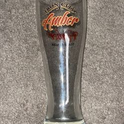 Official Iron City Amber Lager Classic Beer Glass Pittsburgh PA Used Vintage