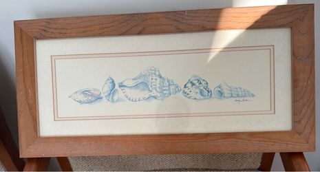 Framed Seashell Watercolor Print