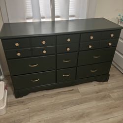 All Wood Nine Drawer Dresser