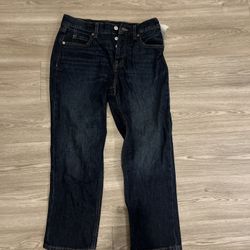 Old Navy Blue Slouchy Straight Rise Jeans