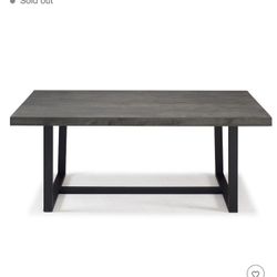 72" Modern Farmhouse Solid Wood Distressed Plank Top Dining Table - Gray 