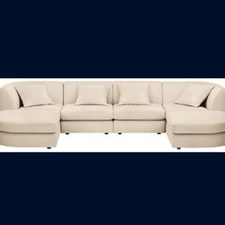 Room & Board Ivory Modular Sofa with Accent Pillows