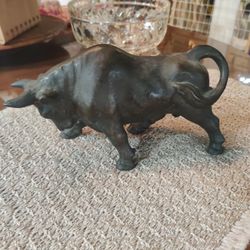 ANTIQUE CAST IRON BULL DOORSTOP