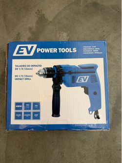 EV Power Tools brand impact drill featuring a 1/2 inch (13mm) chuck.The tool operates at 400W power with a maximum speed of 2980 RPM. (OB)  Only Meet 
