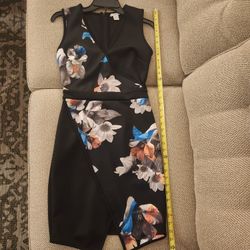 New! Bar III Size Small Sexy Black Floral Dress