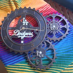 DODGERS  GEAR CLOCK  24" width