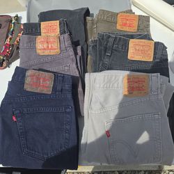 Six pair Levi jeans 33 waist 34 length