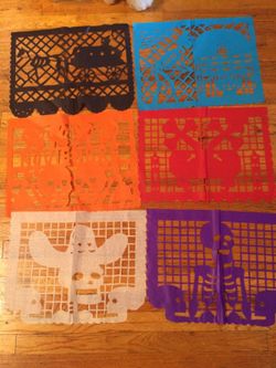 Halloween cut tissue paper perfect for el dia de Muertos