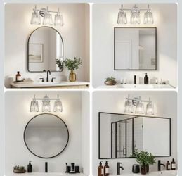 Crystal Bathroom Light Fixtures Over Mirror,