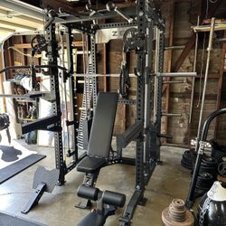Smith Machine 400 | Adjustable Bench | 245lb Cast Iron Olympic Weights | 7ft Olympic Bar | Fitness | Gym Equipment | FREE DELIVERY/INSTALLATION 🚚 🛠️