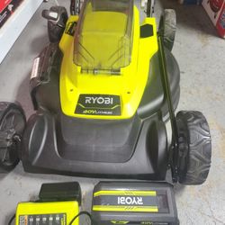 RYOBI 40V CORDLESS LANW MOWER KIT BATTERY AND CHARGER NEW 