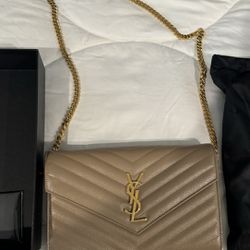 Ysl Wallet With Gold Chain 