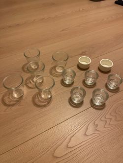 Glass and Ceramic Tealight Candle Holders Set