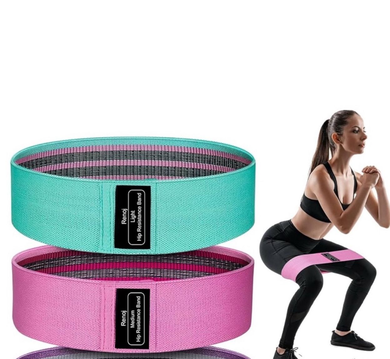 Resistance Bands Workout Pilates Set Of 2 Women Men 