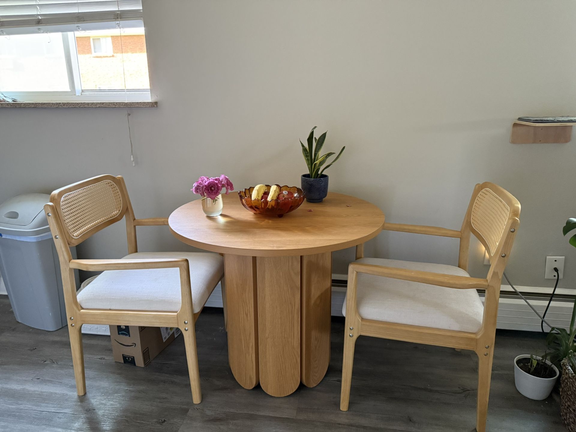 Wooden Table/Bamboo Chairs