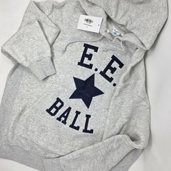 Eric Emmanuel M Medium Heather Gray Hoodie EE ★ Ball Star Basket Lounge Sweater SS25