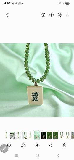 MAHJONG LOVERS  SWAROVSKI BEADED DRAGON PENDANT UNIQUE BOUTIQUE NECKLACE..
