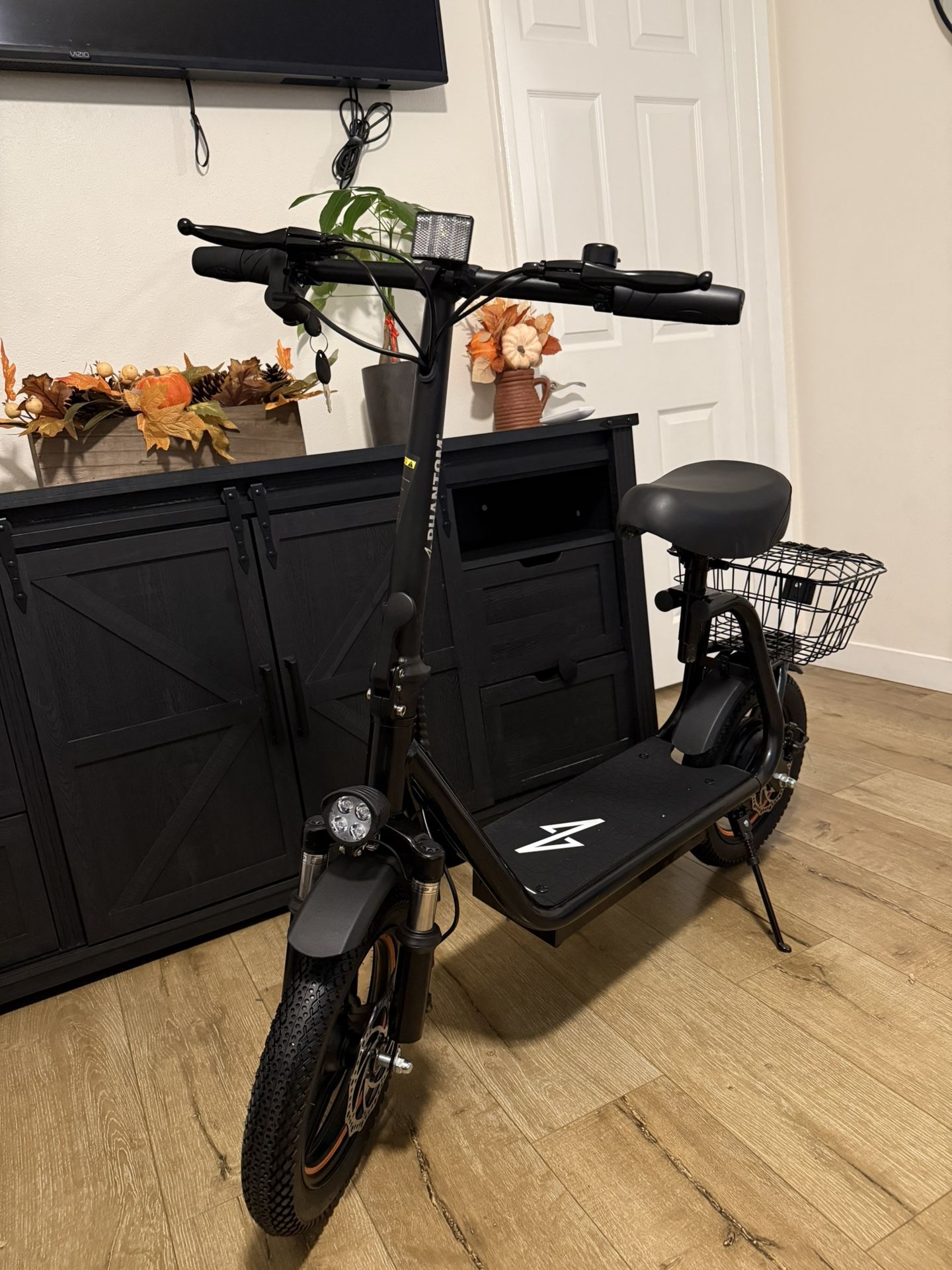 Phantomgogo Electric Scooter for Adults Foldable Scooter with Seat & Carry Basket E-Scooter with Brushless Motor 15MPH 265lbs
