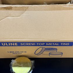 Gold Screw-Top Metal Tins 45 in Box
Brand New