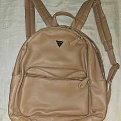 Guess Brown Leather Backpack.