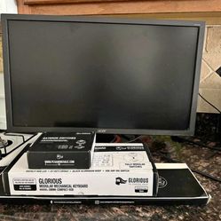 gaming monitor and keyboard