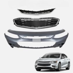 Fit For 2016 2017 2018 Chevy Malibu -Front Bumper Cover, Upper and Lower Grille 