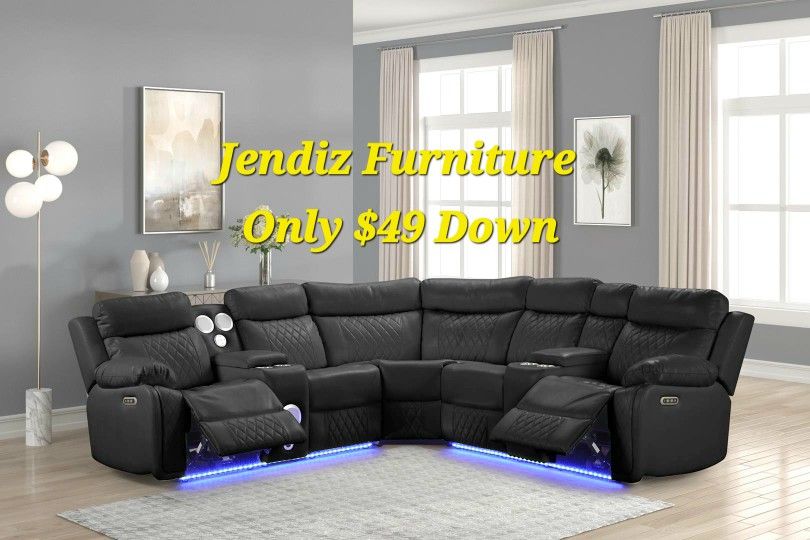 Power Reclining Livingroom Furniture Sectional With Bluetooth Speaker