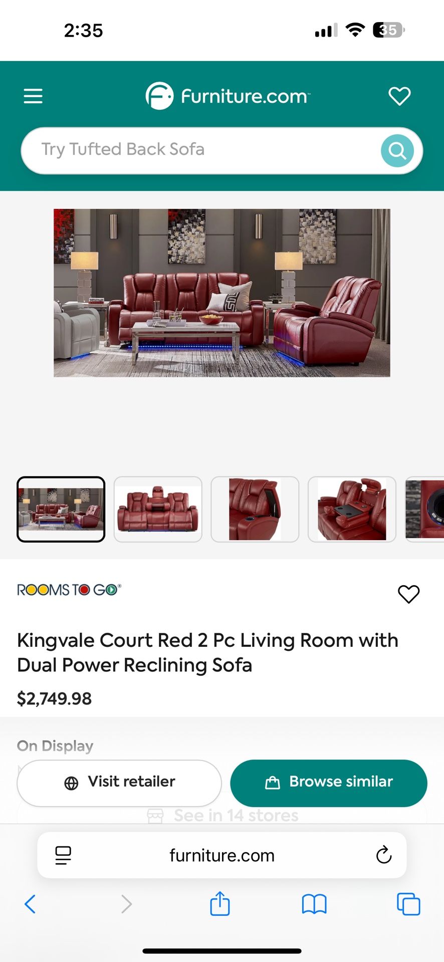 2 Pc Living Room Set Dual Power Reclining Sofas