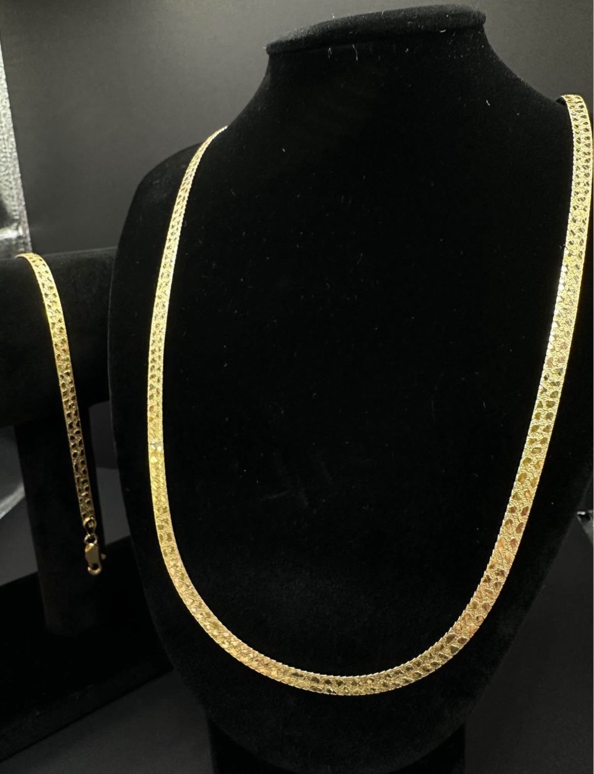 925 Gold plated necklace W matching bracelet set