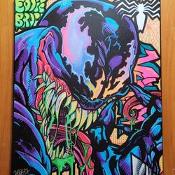 Venom Acrylic Painting OOAK 20x16 