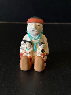 Vintage 1986 Cleo Teissedre Hopi Signed Storyteller Figurine