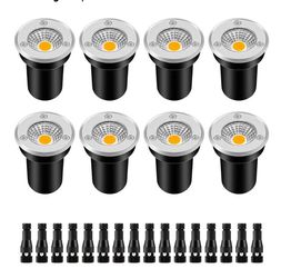 Landscape Lights LED Well Lights 3W 12V-24V in Ground Light IP67 Waterproof Outdoor 8 Pack New 