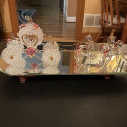 Hand Blown Coach With 4 Horses