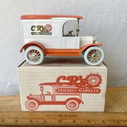 1989 ERTL Replica Ford 1917 Model “T” Van CR’s Friendly Merkets Die-Cast Bank