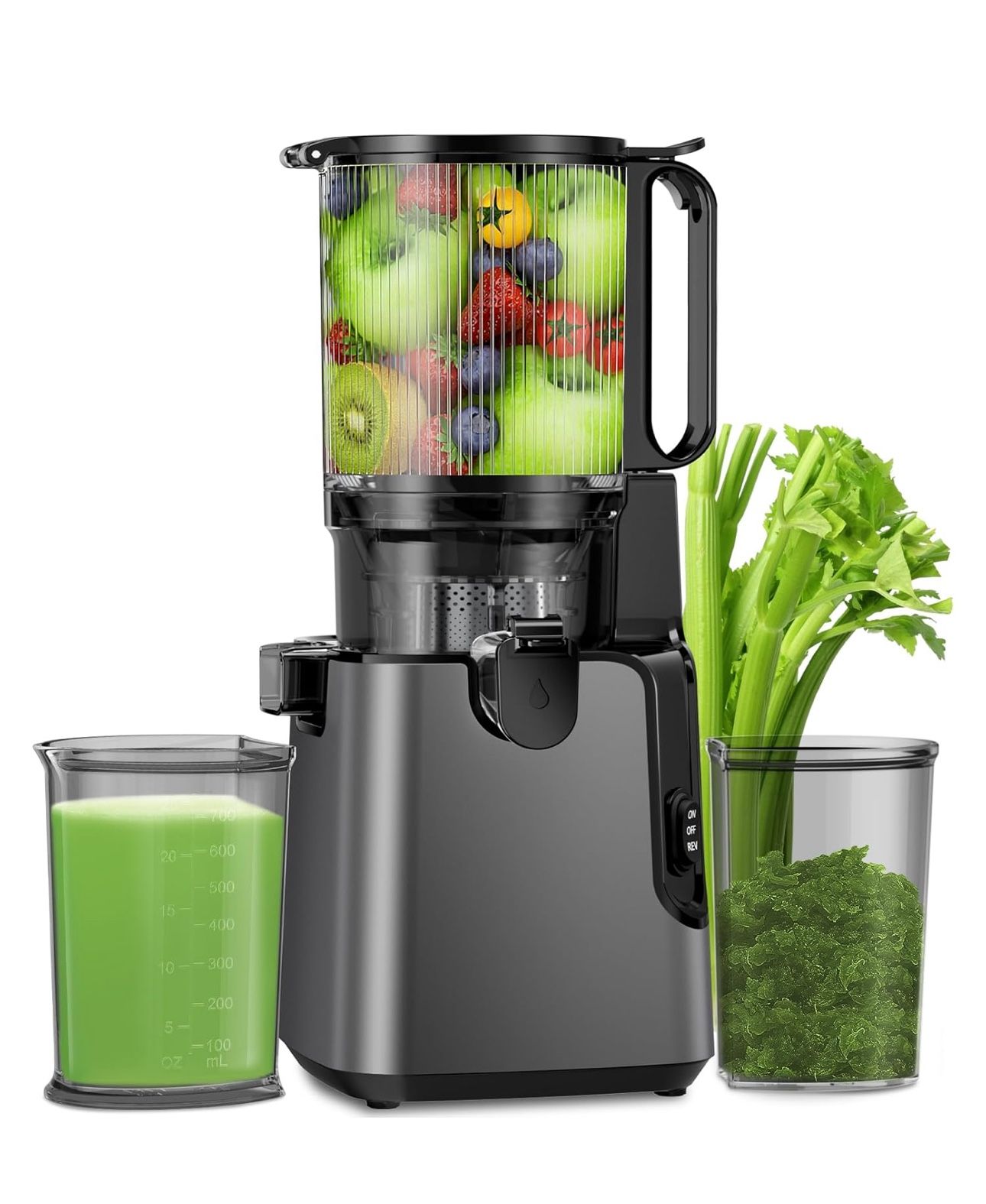 Juicer Machines with 5.4" Large Feed Chute, 400W Cold Press Juicer for Whole Vegetables and Fruits, Slow Masticating juicer Easy to Clean Juice Extrac