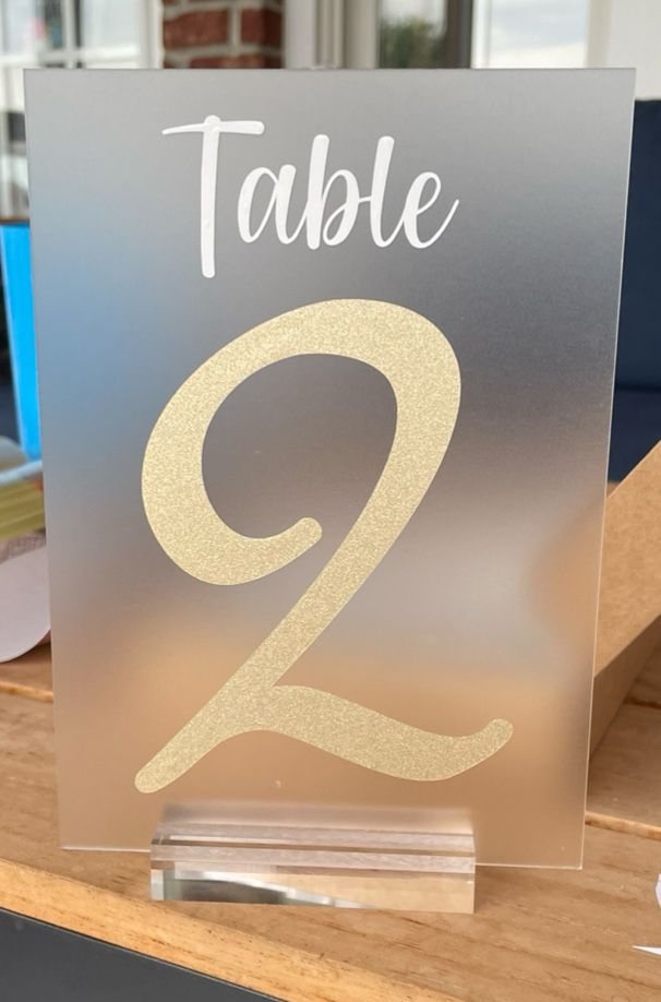 Frosted Acrylic Table Number Signs