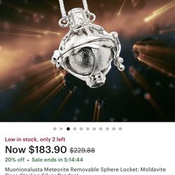 Muonionalusta Meteorite Removable Sphere Locket: Moldavite Cage Sterling Silver Pendant